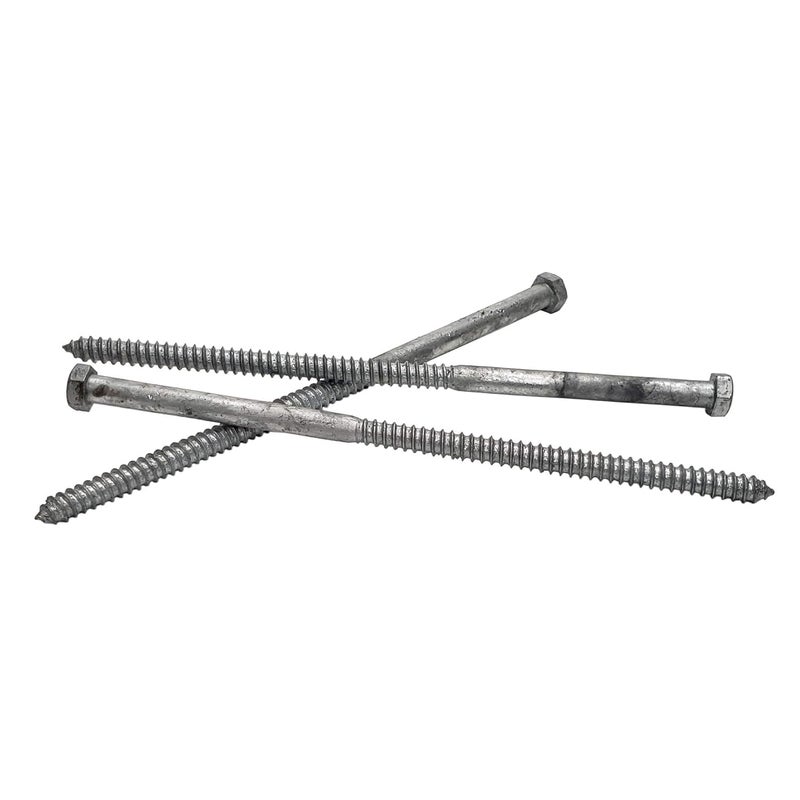 Decorex Hardware 1/2" x 12" Lag Bolt Screws â€“ HDG Hot Dip Galvanized Hex Head Structural Lag Screws | Extra-Long A307 Timber Bolts for Exterior Wood Construction | 10pcs Box - Image 5